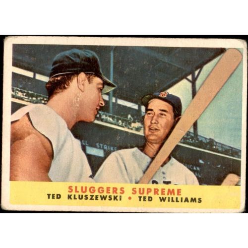  1958 Topps # 321 Sluggers Supreme Ted Williams/Ted Kluszewski Cincinnati Red Sox/Reds (Baseball Card) FAIR Red Sox/Reds