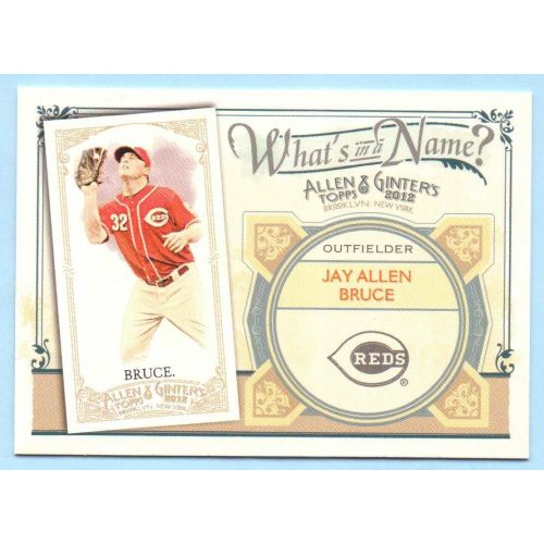  Jay Bruce 2012 Topps Allen & Ginter Whats in a Name? #WIN60 - Cincinnati Reds