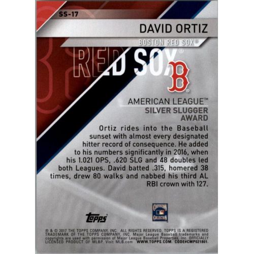  2017 Topps Silver Slugger Awards #SS17 David Ortiz - NM-MT