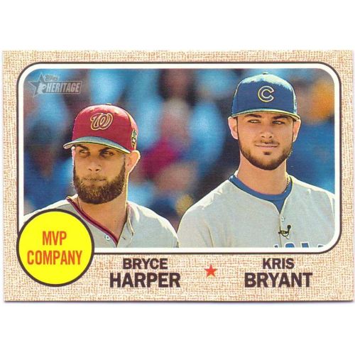  Bryce Harper, Kris Bryant 2017 Topps Heritage MVP Company #263 - Washington Nationals, Chicago Cubs