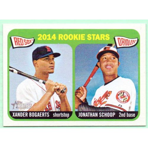  Xander Bogaerts, Jonathan Schoop 2014 Topps Heritage Rookie Stars #49 - Boston Red Sox, Baltimore Orioles