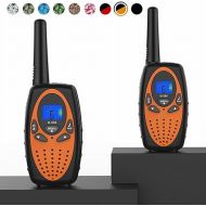 Two Way Radios for Adults, Topsung M880 FRS Walkie Talkie Long Range with VOX Belt Clip/Hands Free Walki Talki with Noise Cancelling for Women Kids Camping Hiking Cruise Ship (Orange 2 in 1)