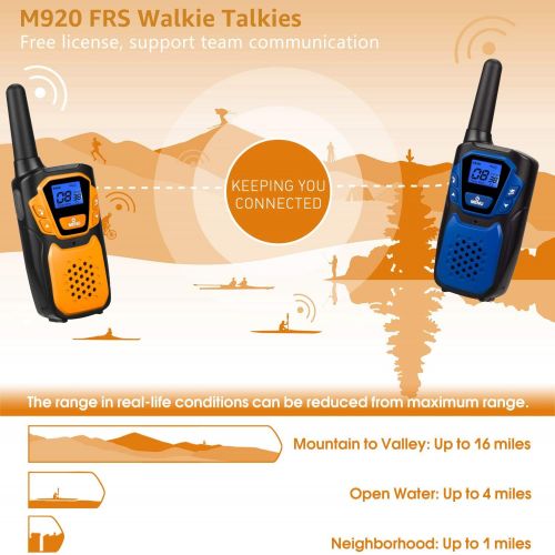  Topsung Walkie Talkies 3 Pack, Rechargeable Easy to Use Family Walky Talky Long Range 2 Way Radio Gift with NOAA Weather Channel Micro-USB Charger/Battery/Lanyard Hiking Camping Trip