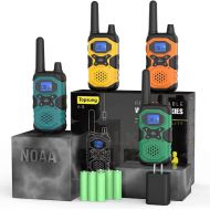 Topsung 4 Pack Walkie Talkies Long Range Rechargeable Walkie-Talkies for Adults - 2 Way Radios Walkie Talkies Long Distance USB Work Walkie Talkies with Headsets NOAA Alert 4x4500mAh Batte