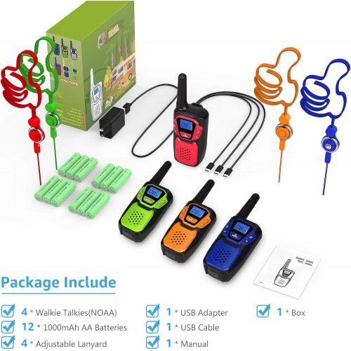  [아마존베스트]Topsung Walkie Talkies for Kids Rechargeable, Easy to Use Family Walky Talky Toy for 3-12 Years Old Boys and Girls Birthday for Camping Hiking Outdoor with Regular Micro-USB Charger/Batter