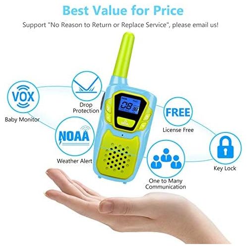  [아마존베스트]Topsung Walkie Talkies for Kids Adults Long Range Rechargeable 3 Pack, Drop Proof Walkie Talkies Toys Gifts for Girls Boys Age 3 5 6 8 9 12, USB Walkie Talkies for Outdoor Indoor Play Camp