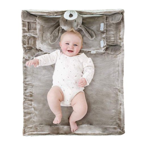  Topwon Baby Plush Belly Play Mat Fox Baby Blanket Swaddle with Pillow | Shower Gift 29.5 x 43 Inch (Dog)