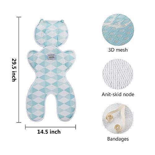  [아마존베스트]Topwon Baby Head Support Pillow Breathable 3D Mesh Cool Curshion Liner for Stroller,Pushchair,Car Seat (Blue)