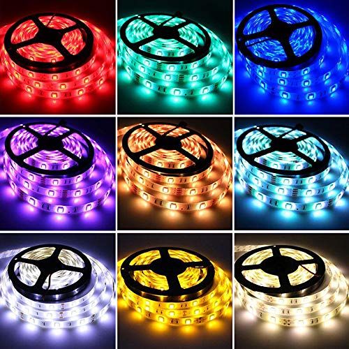  Toran Home LED Strip Lights with 5M, RGB 5050 LED Color Change Kit, IP65 Mood Lighting with 44-Key Remote Control and DC12V Power Supply [Energy Class A ++],300LEDs