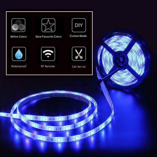  Toran Home LED Strip Lights with 5M, RGB 5050 LED Color Change Kit, IP65 Mood Lighting with 44-Key Remote Control and DC12V Power Supply [Energy Class A ++],300LEDs