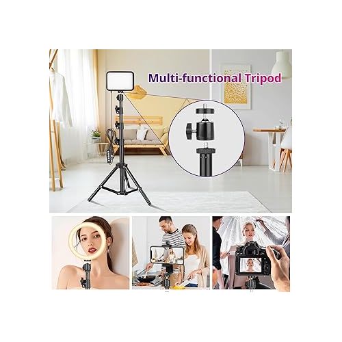  Torjim RGB Photography Video Lighting,Studio Lights with Adjustable Tripod Stand - 16 Color Lighting for Video Recording/YouTube/TikTok/Live Streaming/Make up/Vlogging