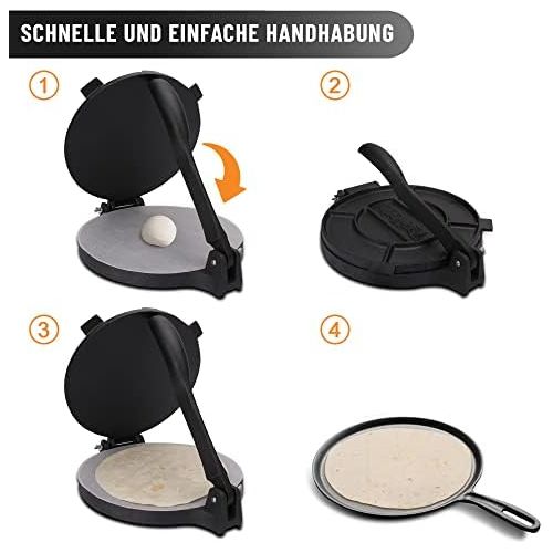  [아마존베스트]Tortillada - Premium Cast Iron Tortilla Press with Recipes and Instructions (English Language Not Guaranteed), 20cm