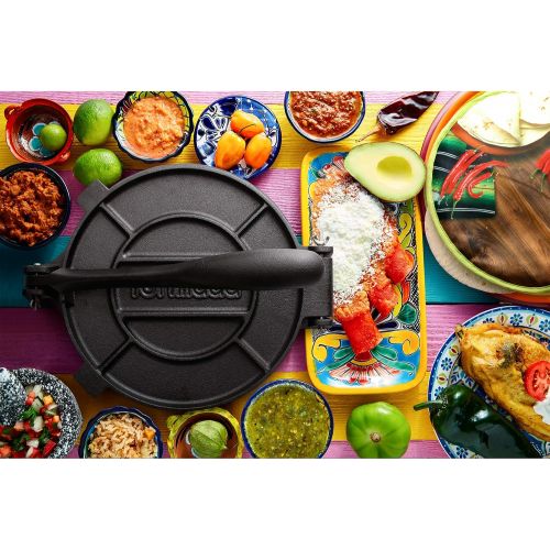  [아마존베스트]Tortillada - Premium Cast Iron Tortilla Press with Recipes and Instructions (English Language Not Guaranteed), 20cm