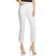 Tory Burch Keira Straight-Leg Jeans in White Rinse Wash