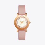 Tory Burch ELLSWORTH WATCH, PINK LEATHER/ROSE GOLD, 36MM