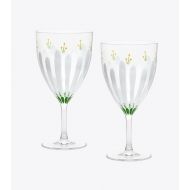 Tory Burch SPRING MEADOW RED WINE GLASS, SET OF 2
