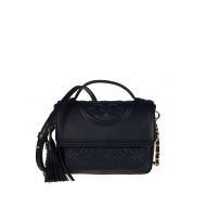 Tory Burch Fleming navy blue leather satchel