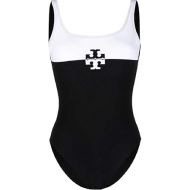 Tory Burch Women's Black White Color Block One Piece Swimsuit