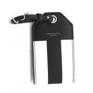 Tory Burch Block-T Travel Luggage Tag (Black and White)
