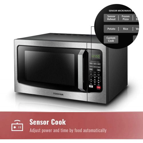  [아마존핫딜][아마존 핫딜] Toshiba EM131A5C-SS Microwave Oven with Smart Sensor, Easy Clean Interior, ECO Mode and Sound On/Off, 1.2 Cu.ft, 1100W, Stainless Steel