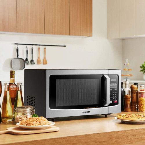  [아마존핫딜][아마존 핫딜] Toshiba EM131A5C-SS Microwave Oven with Smart Sensor, Easy Clean Interior, ECO Mode and Sound On/Off, 1.2 Cu.ft, 1100W, Stainless Steel