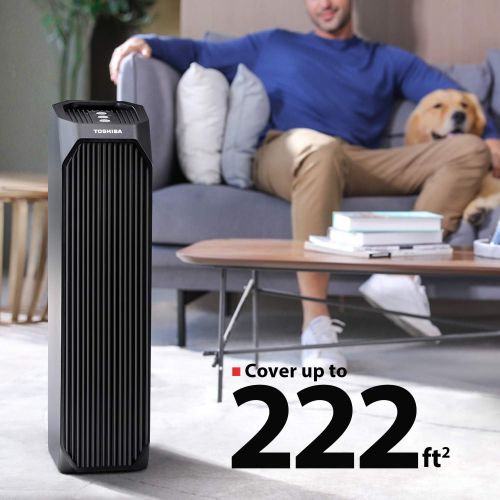  Toshiba Air Purifier CAF-W36USW UV Light Sanitizer, Designed for Smoke, Dust, Odors, Pollen and Pet Hair for Home, Office, Bedroom, Black