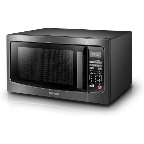  Toshiba EM131A5C-BS Microwave Oven with Smart Sensor, Easy Clean Interior, ECO Mode and Sound On/Off, 1.2 Cu Ft, Black Stainless Steel