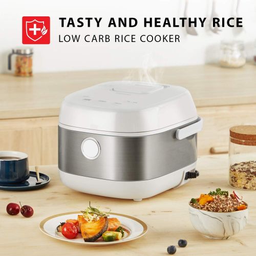  Toshiba Low Carb Digital Programmable Multi-functional Rice Cooker, Slow Cooker, Steamer & Warmer, 5.5 Cups Uncooked with Fuzzy Logic and One-Touch Cooking, 24 Hour Delay Timer and