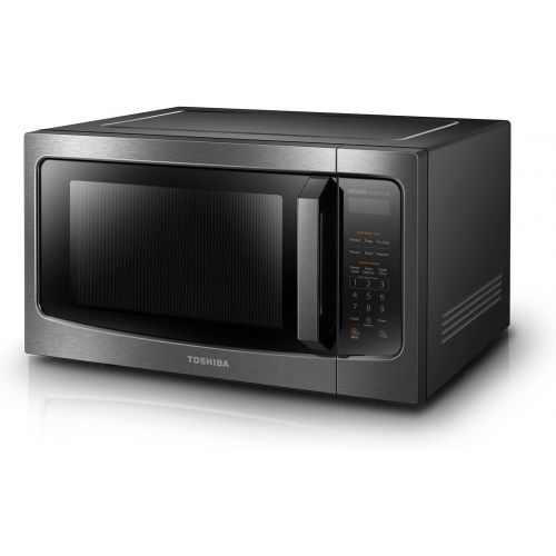  Toshiba ML-EM45PIT(BS) Microwave Oven with Inverter Technology, LCD Display and Smart Sensor, 1.6 Cu.ft, Black Stainless Steel