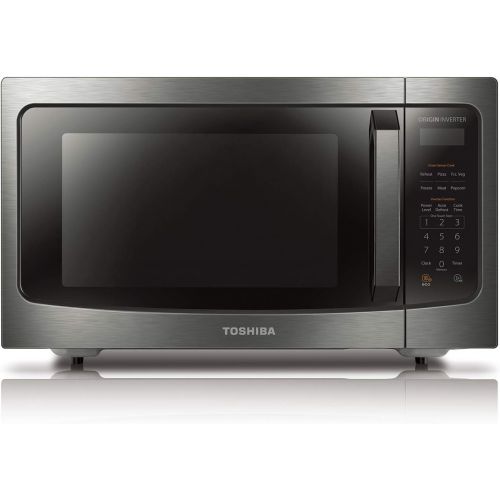  Toshiba ML-EM45PIT(BS) Microwave Oven with Inverter Technology, LCD Display and Smart Sensor, 1.6 Cu.ft, Black Stainless Steel