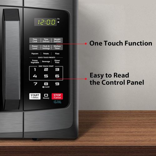  Toshiba EM925A5A-BS Microwave Oven with Sound On/Off ECO Mode and LED Lighting, 0.9 Cu Ft/900W, Black Stainless Steel