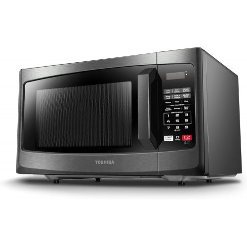  Toshiba EM925A5A-BS Microwave Oven with Sound On/Off ECO Mode and LED Lighting, 0.9 Cu Ft/900W, Black Stainless Steel