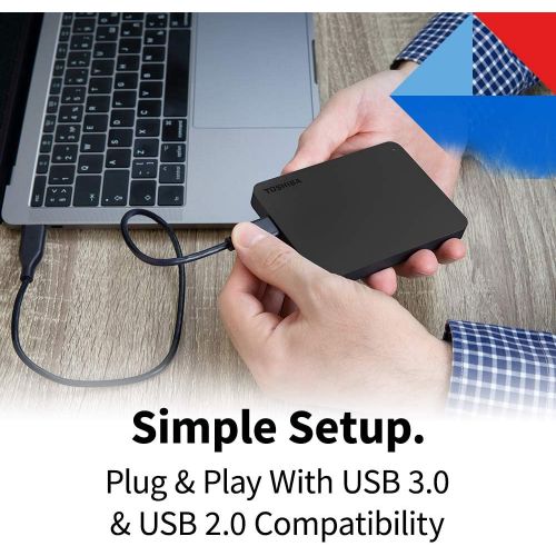  Toshiba Canvio Basics 1TB Portable External Hard Drive USB 3.0, Black - HDTB410XK3AA