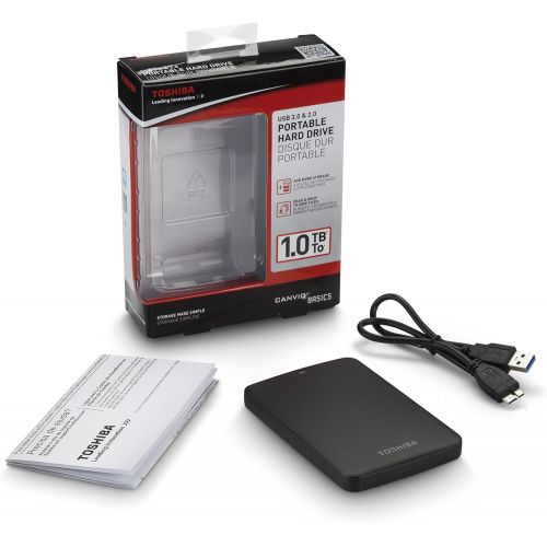  Toshiba Canvio Basics 500GB Portable Hard Drive- Black (HDTB305XK3AA)