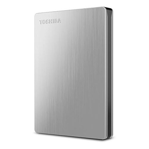  Toshiba Canvio Slim II 1TB Portable External Hard Drive, Silver (HDTD210XS3E1)