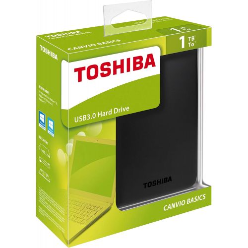  Toshiba Canvio Basics 1TB Portable External Hard Drive 2.5 Inch USB 3.0 - Black - HDTB310EK3AA
