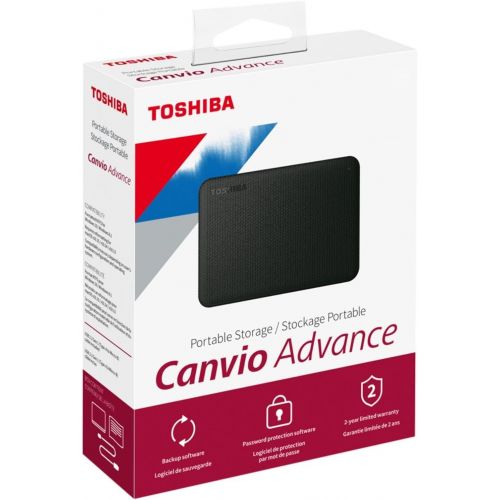  Toshiba Canvio Advance 2TB Portable External Hard Drive USB 3.0, Black - HDTCA20XK3AA