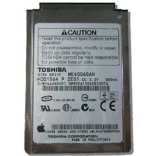  Toshiba MK4006GAH 40GB UDMA/100 4200RPM 2MB 1.8 Mini Hard Drive