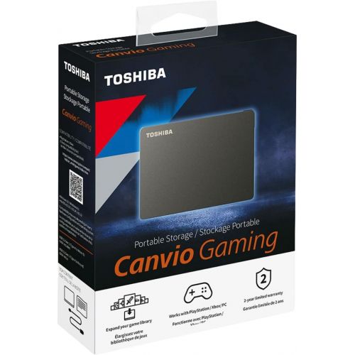  Toshiba Canvio Gaming 1TB Portable External Hard Drive USB 3.0, Black for PlayStation, Xbox, PC, & Mac - HDTX110XK3AA