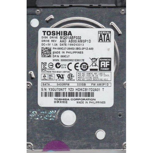  MQ01ABF032, AB00/AM0P1D, HDKCB17D2A01 T, Toshiba 320GB SATA 2.5 Hard Drive