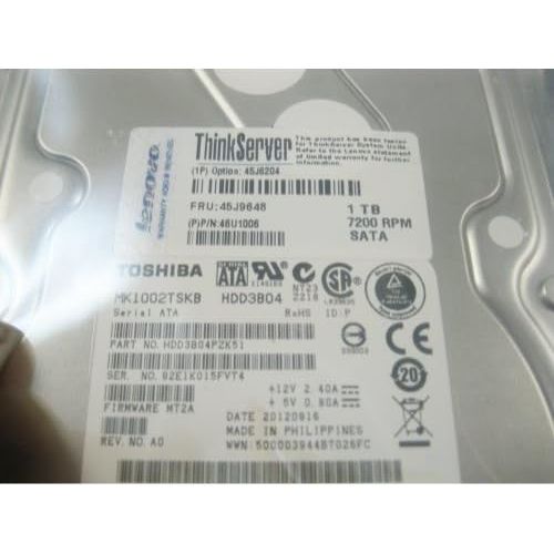  Toshiba MK1002TSKB 1TB SATA2 7200rpm 64MB Enterprise Hard Drive (3.5 inch)