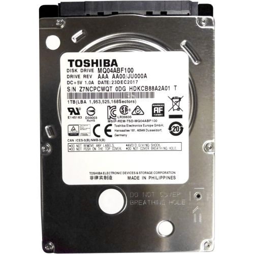  MQ04ABF100 Toshiba 1TB/1000GB 5400rpm Sata 7mm 2.5 Hard Drive 128mb, 6 Gbit/s.