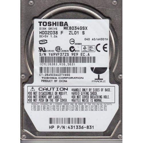  Toshiba MK8034GSX 80GB SATA/150 5400RPM 8MB 2.5-Inch Notebook Hard Drive