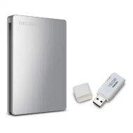 Toshiba Canvio Slim II 1.0 TB Portable Hard Drive with Bonus 16GB USB Flash Drive - Brushed Aluminum
