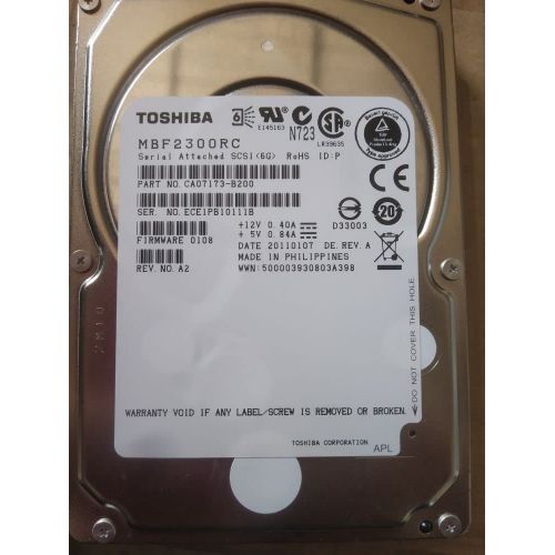  Toshiba MBF2300RC - Hard Drive - 300 GB - SAS (CR5525) Category: Internal Hard Drives