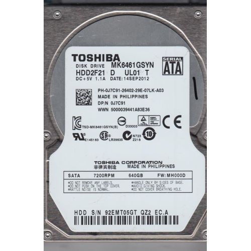  Toshiba MK6461GSYN Hard Drive