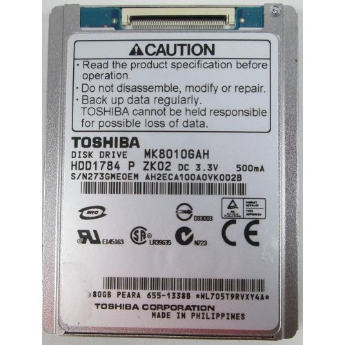  1.8 Toshiba 80GB hard Drive ZIF MK8010GAH for APPLE iPod Video 5TH GEN Disk