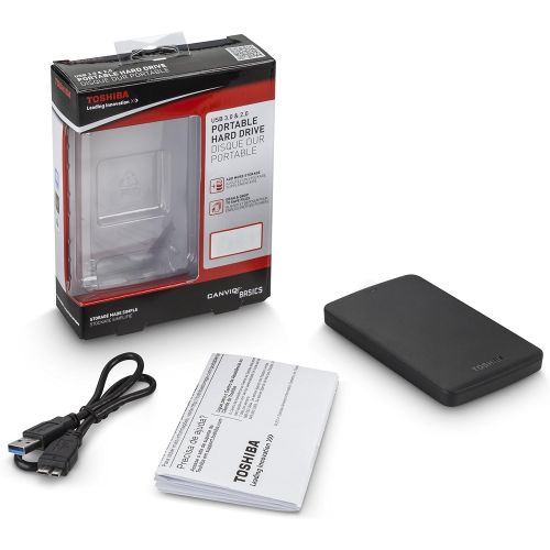  Toshiba Canvio Basics 3TB Portable Hard Drive (HDTB330XK3CA), Black