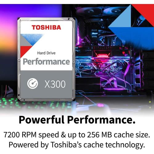  Toshiba X300 6TB Performance & Gaming 3.5-Inch Internal Hard Drive ? CMR SATA 6.0 GB/s 7200 RPM 128 MB Cache - HDWE160XZSTA