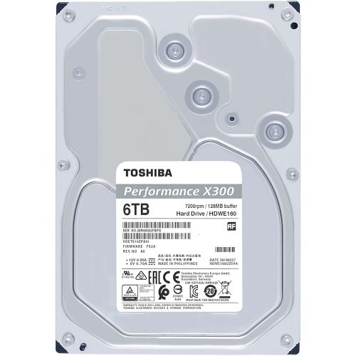  Toshiba X300 6TB Performance & Gaming 3.5-Inch Internal Hard Drive ? CMR SATA 6.0 GB/s 7200 RPM 128 MB Cache - HDWE160XZSTA